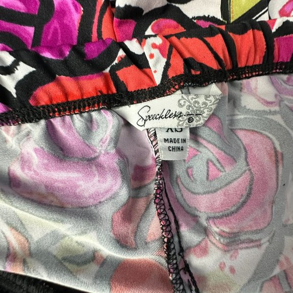 Cocktail Halter Mini Dress Size XS Floral Rose Pink Black Tie Up Speechless - Picture 4 of 7